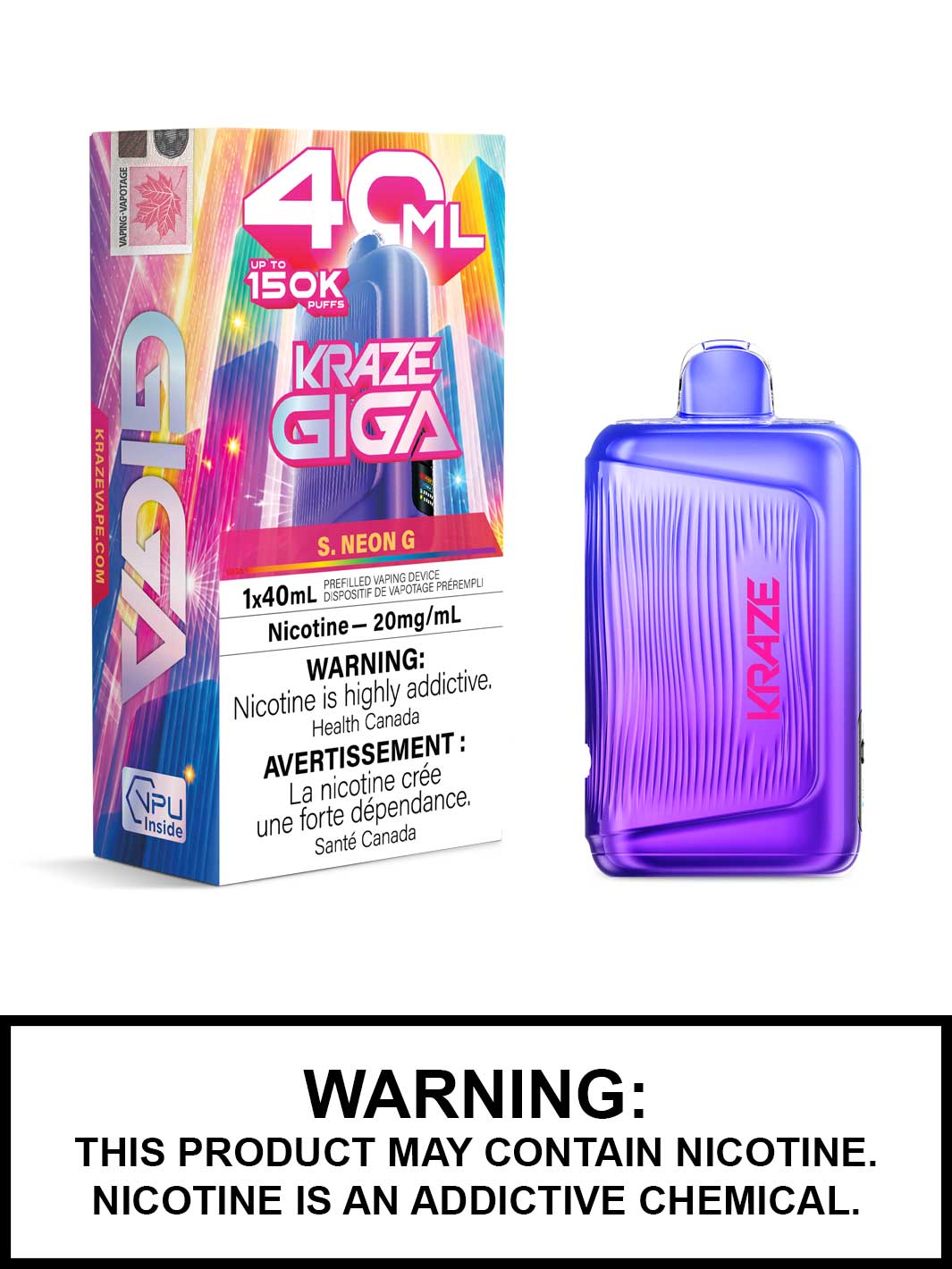 Kraze Giga Disposable Vapes 150K