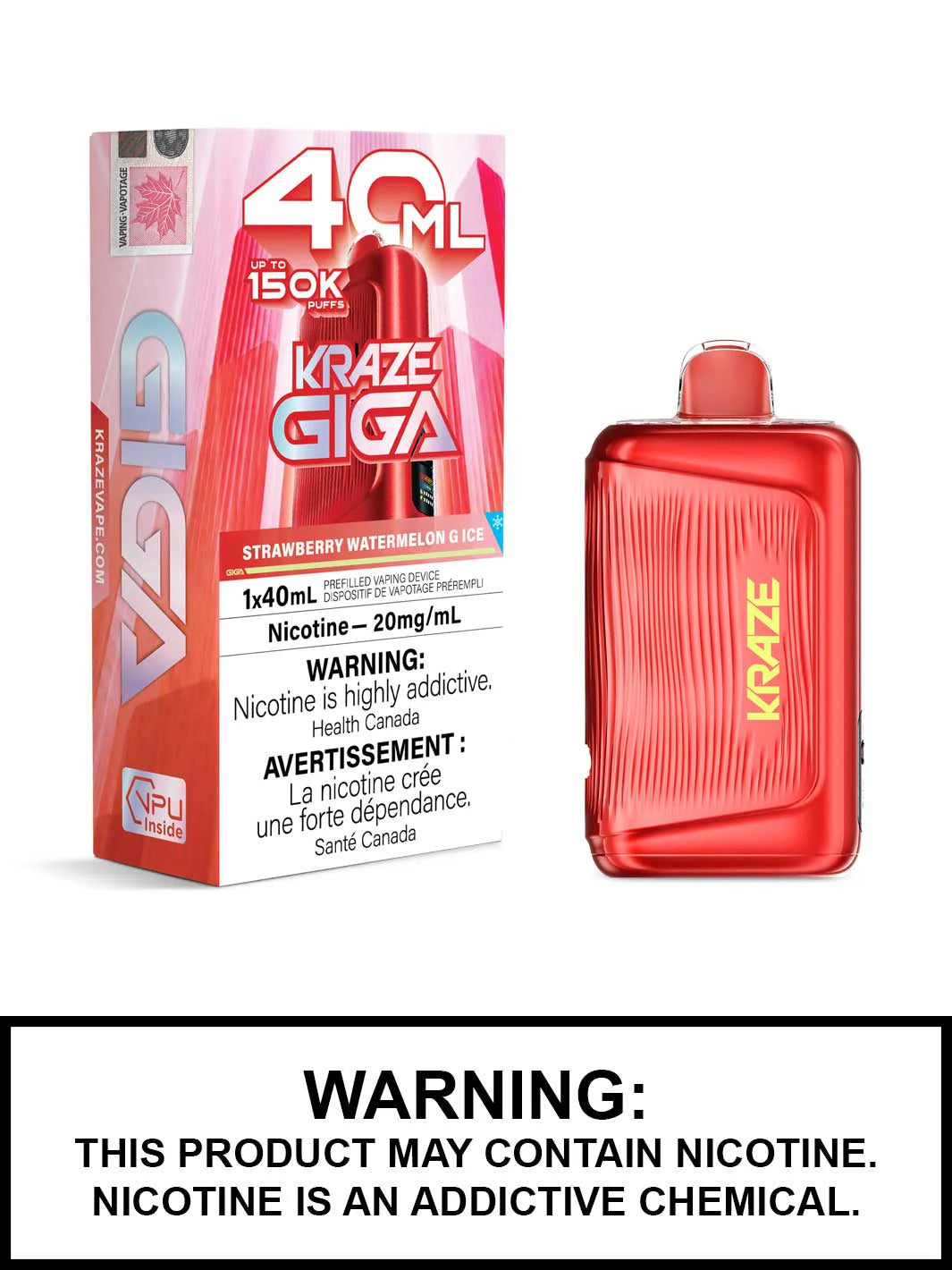 Kraze Giga Disposable Vapes 150K